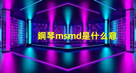 鋼琴msmd是什么意思 rnaknsmd是什么意思